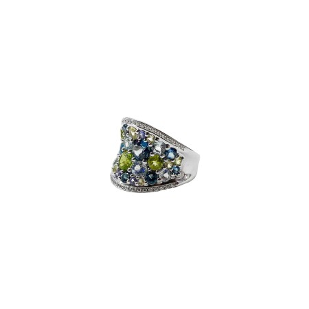 Bague Isabelle Barrier en or blanc, diamants et pierres fines, taille 53